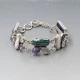 Vintage Multi Gem Sterling Silver Bracelet