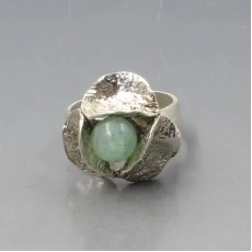 PERLI Aventurine and 800 Silver Ring