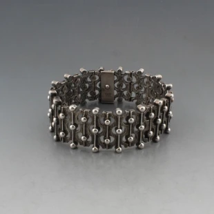 David Shackman and Sons Modernist Silver Bracelet