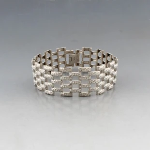 Designer JAM Silver Bar Link Bracelet