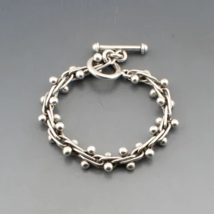 Vintage Silver Bobbly Mexico Bracelet