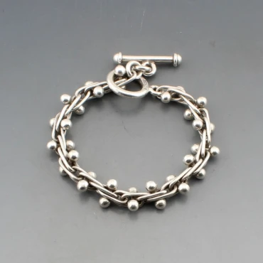 Vintage Silver Bobbly Mexico Bracelet