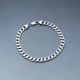 Flat Italy Silver Curb Chain Bracelet