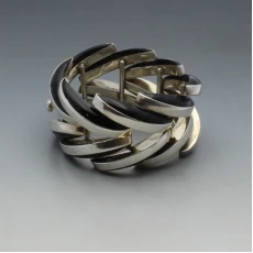 Black Onyx and Sterling Silver Mexico Bracelet