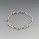 Flat Silver Curb Chain Bracelet