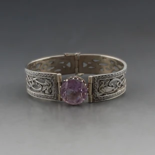 Hamish Dawson Bowman for Celtic Art Industries Amethyst and silver Bangle