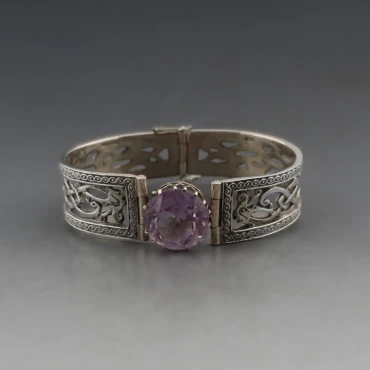 Hamish Dawson Bowman for Celtic Art Industries Amethyst and silver Bangle