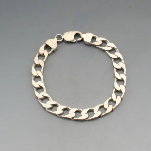 Silver Italy Curb Chain Bracelet