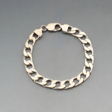 Silver Italy Curb Chain Bracelet