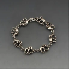 Silver Elephants Chain Bracelet