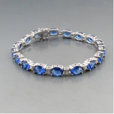 Elizabeth Taylor Silver Sapphire Tennis Bracelet 