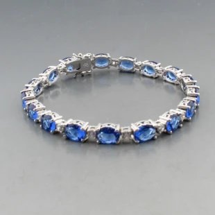 Elizabeth Taylor Silver Sapphire Tennis Bracelet 