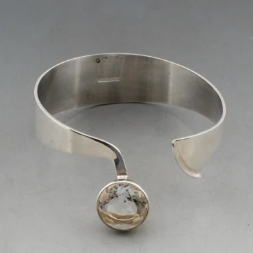 Swedish 830 Silver and Crystal Bangle