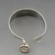 Swedish 830 Silver and Crystal Bangle