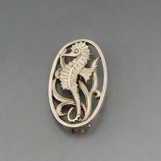 Geoffrey Bellamy for George Tarratt Silver Sea Horse Brooch
