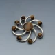 Cecilia Tono Tigers Eye and Silver Brooch