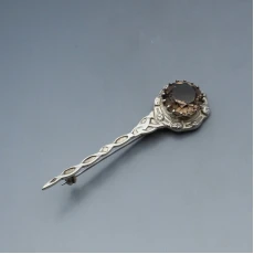 Robert Allison Cairngorm Quartz and Silver Kilt Pin