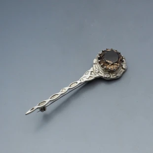 Robert Allison Cairngorm Quartz and Silver Kilt Pin