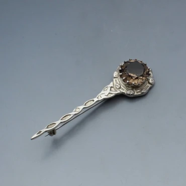 Robert Allison Cairngorm Quartz and Silver Kilt Pin