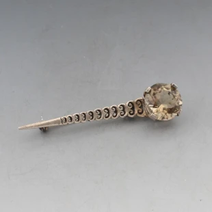 Ward Bros Citrine and Silver Kilt Pin