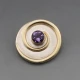 Amethyst and Silver Brooch or Pendant