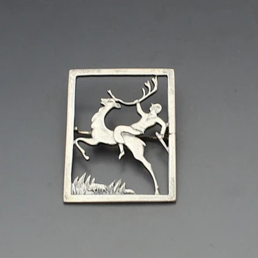 Hansen and Anderson 830 Silver Stag Brooch