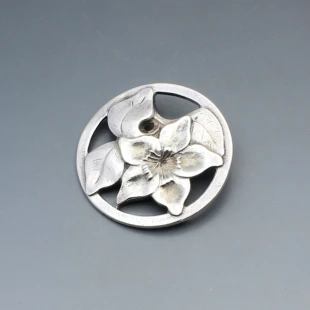 Silver Floral Brooch