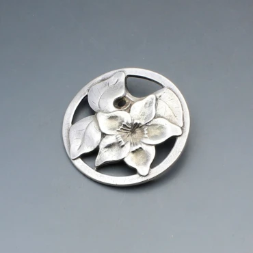 Silver Floral Brooch