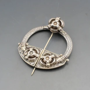 Antique Irish silver shield brooch