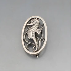 Geoffrey Bellamy for George Tarratt Silver Sea Horse Brooch