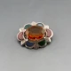 Scottish Cairngorm Quartz and Agate Brooch