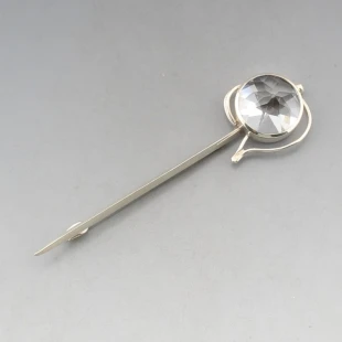 Sterling Silver and Crystal Kilt Pin