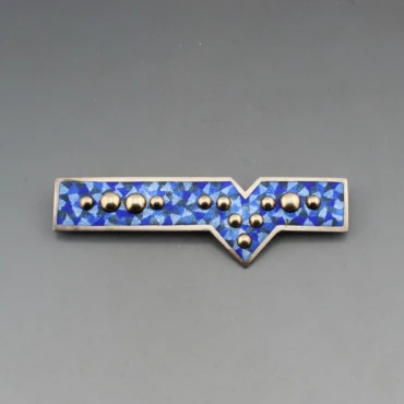 Maureen Edgar Blue Enamel and Silver Brooch
