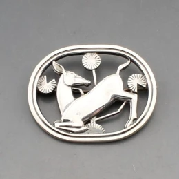 Georg Jensen kneeling deer brooch