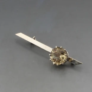 Glen Kelso Frame Citrine Silver Bar Brooch