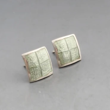 Rosemary Zeeman Green Enamel Stud Earrings