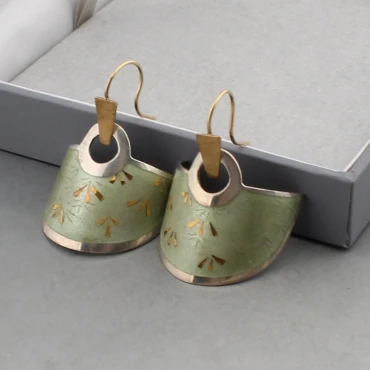 Rosemary Zeeman Green Enamel Silver Earrings