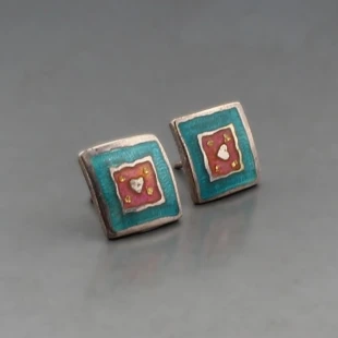 LCC Enamel Stud Earrings