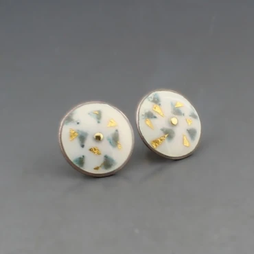 Rosemary Zeeman Round Enamel Silver Stud Earrings