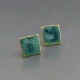 Rosemary Zeeman Green Enamel and 9 Carat Gold Stud Earrings
