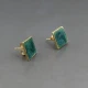 Rosemary Zeeman Green Enamel and 9 Carat Gold Stud Earrings