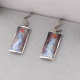 Enamel and Silver  Drop Earrings