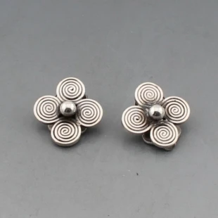 Julius Klagenborg Silver Flower Earrings