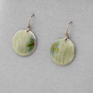 Rosemary Zeeman Green Enamel Earrings