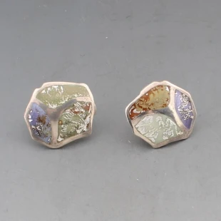 Rosemary Zeeman  Tri Colour Enamel Earrings