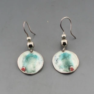 Rosemary Zeeman Enamel and Silver Earrings