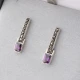 Amethyst and Silver Drop Earrings