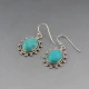 Turquoise and Silver Drop Earrings