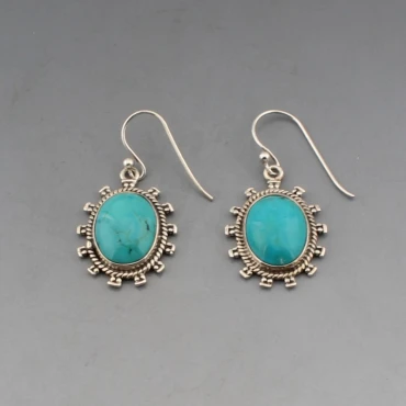 Turquoise and Silver Drop Earrings