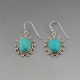 Turquoise and Silver Drop Earrings